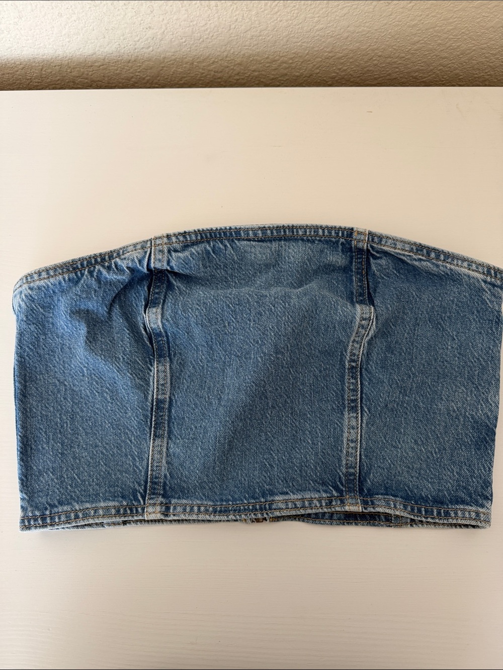 Zara Light Blue Denim Strapless Tube Top